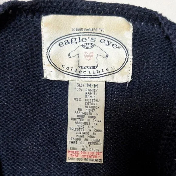 1995 Vintage Eagles Eye July 4th Collectibles Sweater - Picture 4 of 5